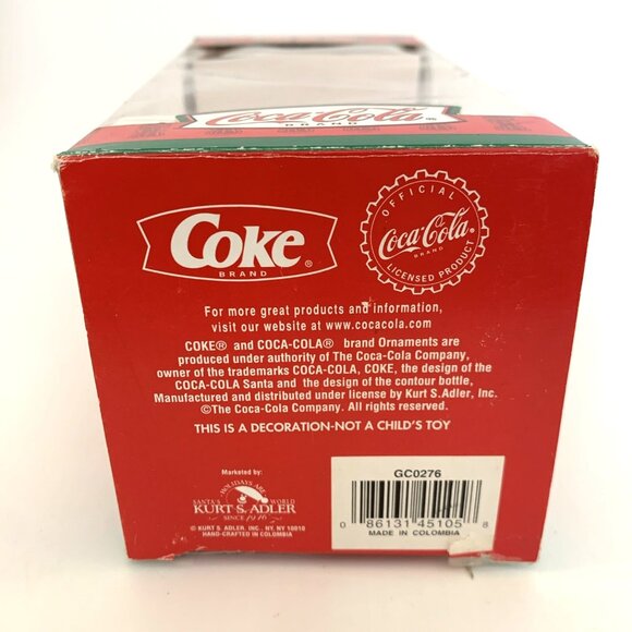 Coca-Cola Kurt Adler Glass Christmas Coke Can Ornament Handcrafted Vintage - Picture 5 of 6
